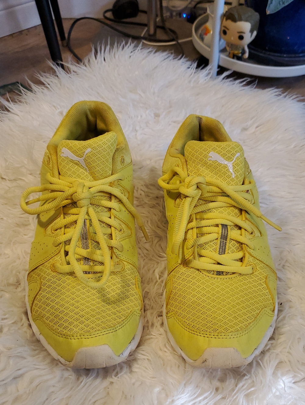 Puma Womens Yellow Lace-Up Athletic Sneakers